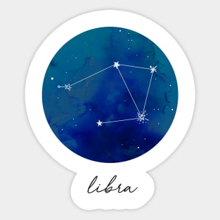 Libra Watercolor Zodiac Constellation Sticker